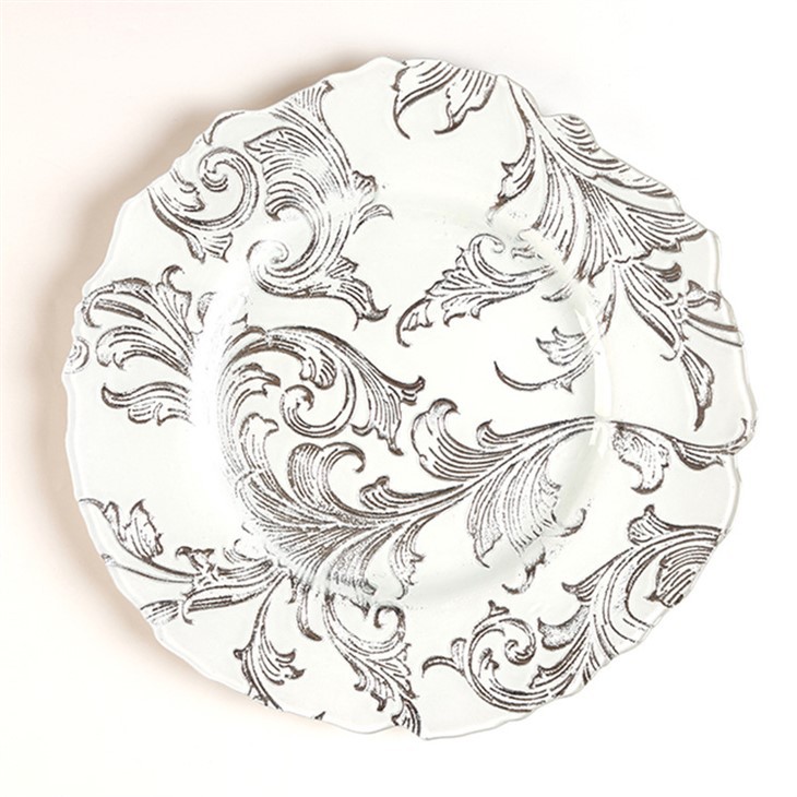 Boho Floral Print Glass Plate factory