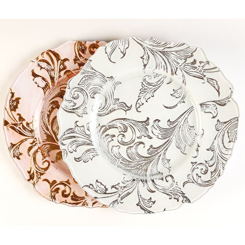 Boho Floral Print Glass Plate