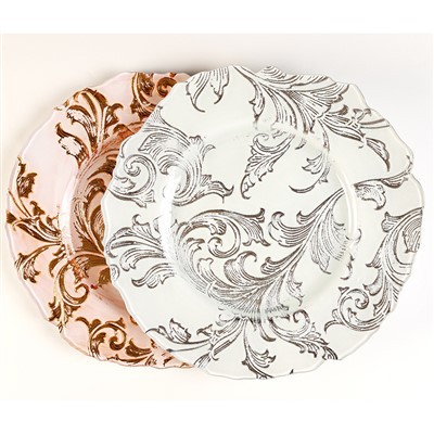 Boho Floral Print Glass Plate